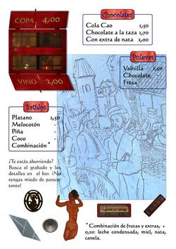 Page 3 de la carte des boissons ralise pour le bar 'La Tertulia'  Granada